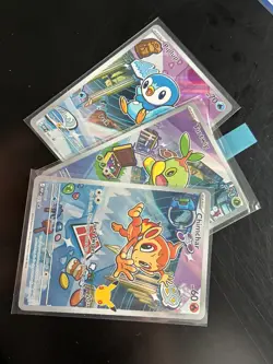Pokemon First Partner Illustration Collection | Gen 4 Starters | Set Of 3 - Image 1