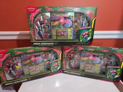 3x Pokemon TCG Mega Evolution - Mega Venusaur Ex Premium Collection Box - Image 1