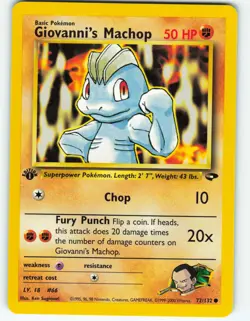 Giovanni's Machop - 1st Edition - 72/132 Gym Challenge - Pokemon TCG - 2000 - Image 1