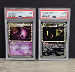 Pokemon Undaunted Espeon 81/90 Umbreon 86/90 HG & SS Holo PSA Sequential Cert - Image 1