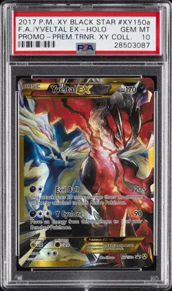 2017 POKEMON XY BLACK STAR PROMO PREM TRAINER XY COLL FULL ART/YVELTAL EX PSA 10 - Image 1