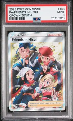 2023 Pokemon Crown Zenith # 148 Full Art Friends In Hisui PSA 9 MINT! Free Ship! - Image 1
