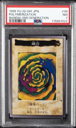 1998 YU-GI-OH! JAPANESE BANDAI-2ND GENERATION #48 POLYMERIZATION PSA 7 - Image 1