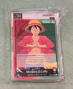 One Piece Card Game OP01-003 Demo Deck Leader Monkey.D.Luffy Pre-Errata Sealed - Image 1