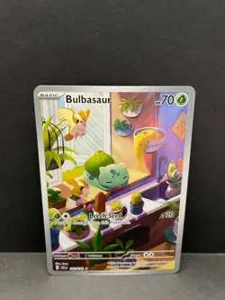 Pokemon TCG Stellar Crown Bulbasaur Card IR 143/142 Near Mint Condition - Image 1
