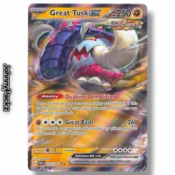 Great Tusk ex 053/091 - 2024 Paldean Fates Double Rare Holo - Pokemon Card NM - Image 1