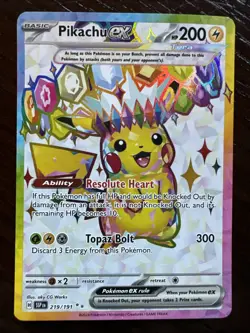 Pokemon Surging Sparks Pikachu EX Illustration Card 219/191 NM-Mint Condition - Image 1