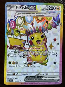 Pokemon Surging Sparks Pikachu EX Illustration Card 219/191 NM-Mint Condition - Image 2