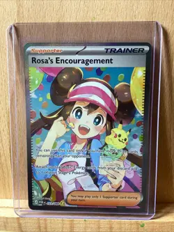 Pokemon Rosa's Encouragement Full Art Trainer-Supporter POR 123/088 Holo Card - Image 1