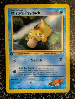 Misty's Psyduck 54/132 1st Edition Pokemon Card - Image 1