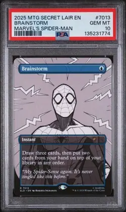 MTG SECRET LAIR MARVEL'S SPIDER MAN BRAINSTORM 7013 FOIL PSA 10 x1 #2 - Image 1