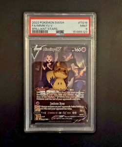 Pokemon 2022 Mimikyu V TG16/TG30 Full Art Trainer Gallery Brilliant Stars PSA 9 - Image 1