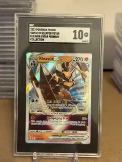 Pokemon Kleavor VSTAR Premium Coll. Black Star Holo Promo SWSH249 SGC 10 - Image 1