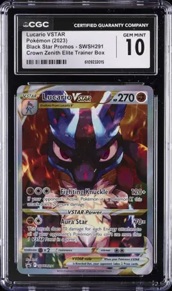 2023 POKEMON BLACK STAR PROMOS #SWSH291 LUCARIO VSTAR CGC 10 GEM MINT - Image 1