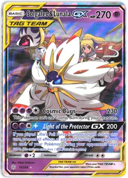 Solgaleo & Lunala GX 75/236 Holo GX Rare Cosmic Eclipse Pokemon - Image 1