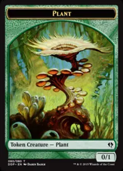 4 x Plant Token - Duel Decks: Zendikar vs Eldrazi - Moderate Play - MTG - Image 1