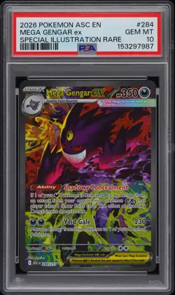 2026 POKEMON ASC EN-ASCENDED HEROES #284 MEGA GENGAR EX PSA 10 - Image 1