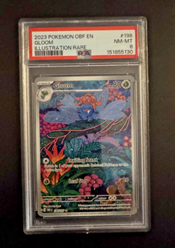 2023 Pokemon SV Obsidian Flames - OBF EN Gloom #198/197 PSA 8 - Image 1