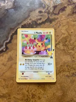 Pokemon ______'s Pikachu 24/53 Wotc Promo Holo 50 HP Birthday Surprise - Image 1