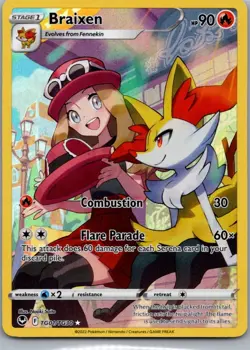 Braixen TG01/TG30 Holo Silver Tempest Trainer Gallery Pokemon Holo NM - Image 1