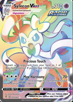 2021 Pokemon Sword & Shield Full Art Sylveon VMAX Evolving Skies Secret - Image 1