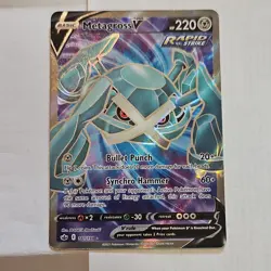 Pokemon Metagross V 181/198 Chilling Reign Basic Ultra Rare 220 HP Full Art Holo - Image 1