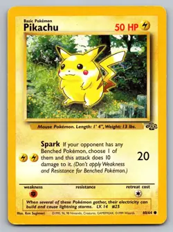 PIKACHU 60/64 COMMON JUNGLE POKEMON LP - Image 1
