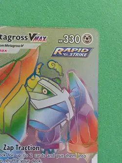 Pokemon Sword & Shield Chilling Reign Metagross vmax 208/198 Rainbow Secret Rare - Image 3
