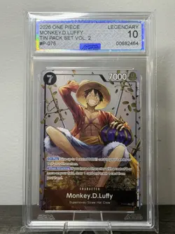 MONKEY D. LUFFY AGS Legendary 10 2026 ONE PIECE #P-075 TIN PACK SET VOL 2 PROMO - Image 1