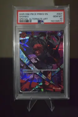 2025 One Piece PRB02 EN #007 Shanks Special Alternate Art PSA 10 GEM MINT - Image 1