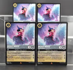 Disney Lorcana Mickey Mouse - Playful Sorcerer 187/204 Ursula's Return R 4 Cards - Image 1