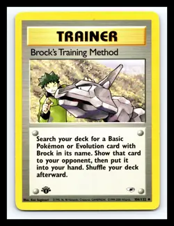 💥 BROCK'S TRAINING METHOD Pokemon Gym Heroes #106/132 1st Edition Pokemon - Image 1