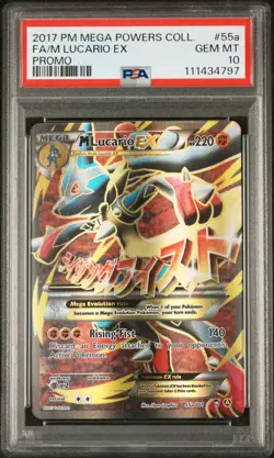 PSA 10 Fa/M Lucario Ex 2017 Pokemon Mega Powers Collection Promo #55a - Image 1