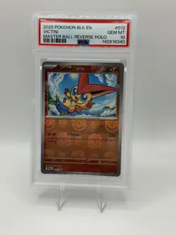 Pokemon TCG Victini Master Ball Black Bolt 12/86 PSA 10 - Image 1