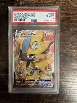 Pokemon TCG Zeraora VMAX Galarian Gallery Crown Zenith GG42/GG70 PSA 10 - Image 1