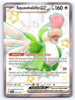 Squawkabilly ex 223/091 Shiny Ultra Rare Paldean Fates Pokemon Near Mint - Image 1