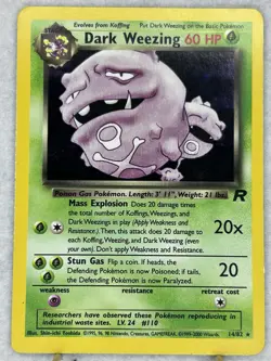 Pokemon TCG Team Rockets Dark Weezing Holo Rare Card 14/82 Unlimited - Image 1