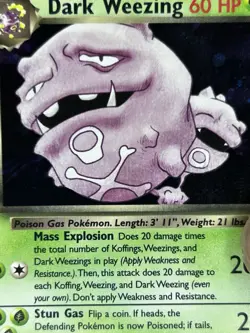 Pokemon TCG Team Rockets Dark Weezing Holo Rare Card 14/82 Unlimited - Image 2