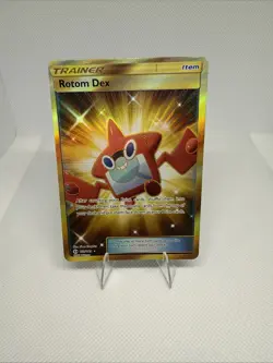 Pokemon TCG Rotom Dex Sun & Moon Base Set 159/149 Holo Secret Rare - Image 1