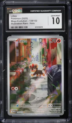 2025 Pokemon Mega Evolution Litleo #139 CGC 10 - Image 1