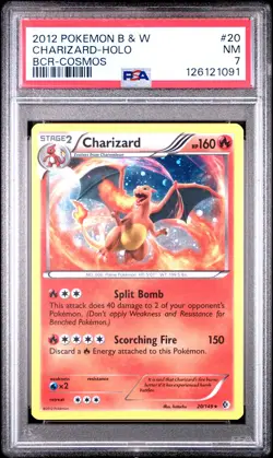2012 POKEMON B&W BOUNDARIES CROSSED COSMOS #20 CHARIZARD-HOLO PSA 7 - Image 1