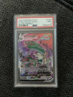 2022 POKEMON SWORD & SHIELD SILVER TEMPEST #TG20 FULL ART/RAYQUAZA VMAX PSA 9 - Image 1