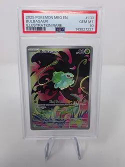2025 POKEMON MEGA EVOLUTION BULBASAUR #33 ILLUSTRATION RARE PSA 10 - Image 1