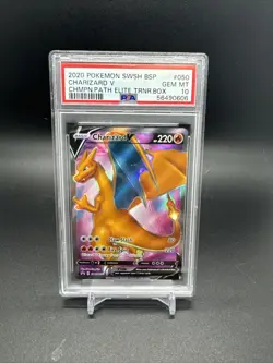 2020 Pokemon Champions Path ETB Promo Charizard V SWSH050 PSA Gem Mint 10 - Image 1