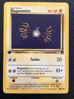 Pokemon TCG Team Rocket Unlimited Magnemite 60/8 Common WOTC Regular - Image 1