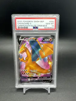 2020 Pokemon Champions Path ETB Promo Charizard V SWSH050 PSA Gem Mint 10 - Image 1