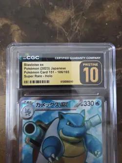 CGC 10 Gem Mint Blastoise ex 186/165 SR Pokemon Card 151 Japanese Sv2a - Image 3