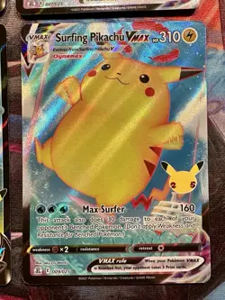 Pokemon TCG Celebrations Holo V VMAX Flying Pikachu Surfing Pikachu 4 Cards - Image 3