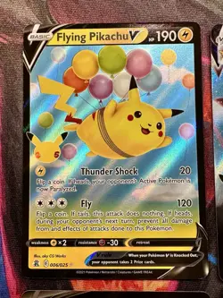 Pokemon TCG Celebrations Holo V VMAX Flying Pikachu Surfing Pikachu 4 Cards - Image 5