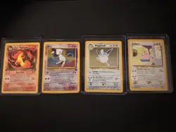 Wizards of the Coast Pokemon Card Lot - Dark Rapidash, Mew, Wigglytuff, Clefairy - Image 1